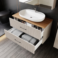 Badmöbel Set Liana 100 Konsole Walnuss