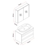 Badmöbel Set Lara Konsole 80 Eiche