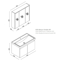 Badmöbel Set Alfa 80 Weiß