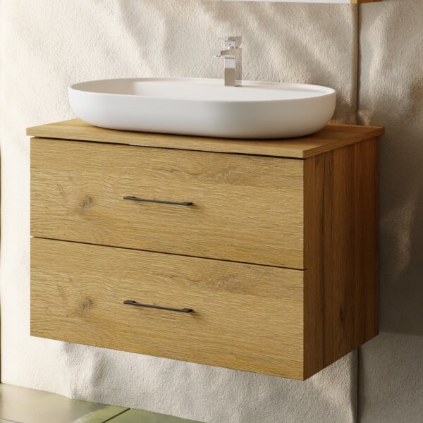 Waschtisch mit Unterschrank Verona 80 mit Konsole Eiche