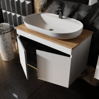 Waschtisch mit Unterschrank Venus Weiß 80 Konsole Eiche