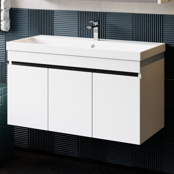 Waschtisch mit Unterschrank Venus Wei&szlig; 100