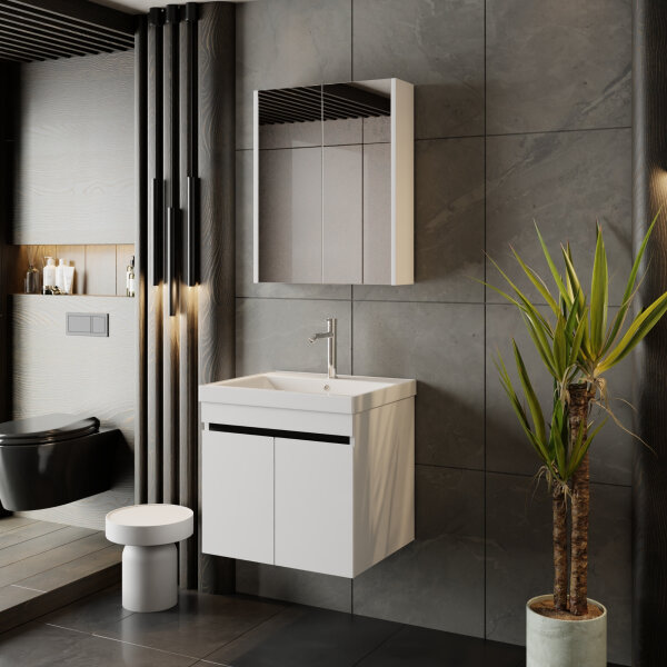 Badm&ouml;bel Set Venus 60 mit Einbauwaschbecken