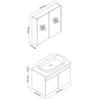Badmöbel Set Venus 80 mit Konsole Eiche
