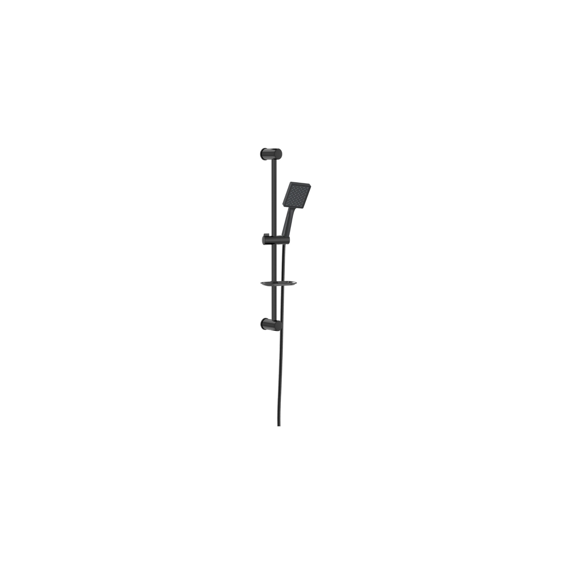 Brausegarnitur Queen Jet Black – Duschset mit eckiger Handbrause in Schwarz