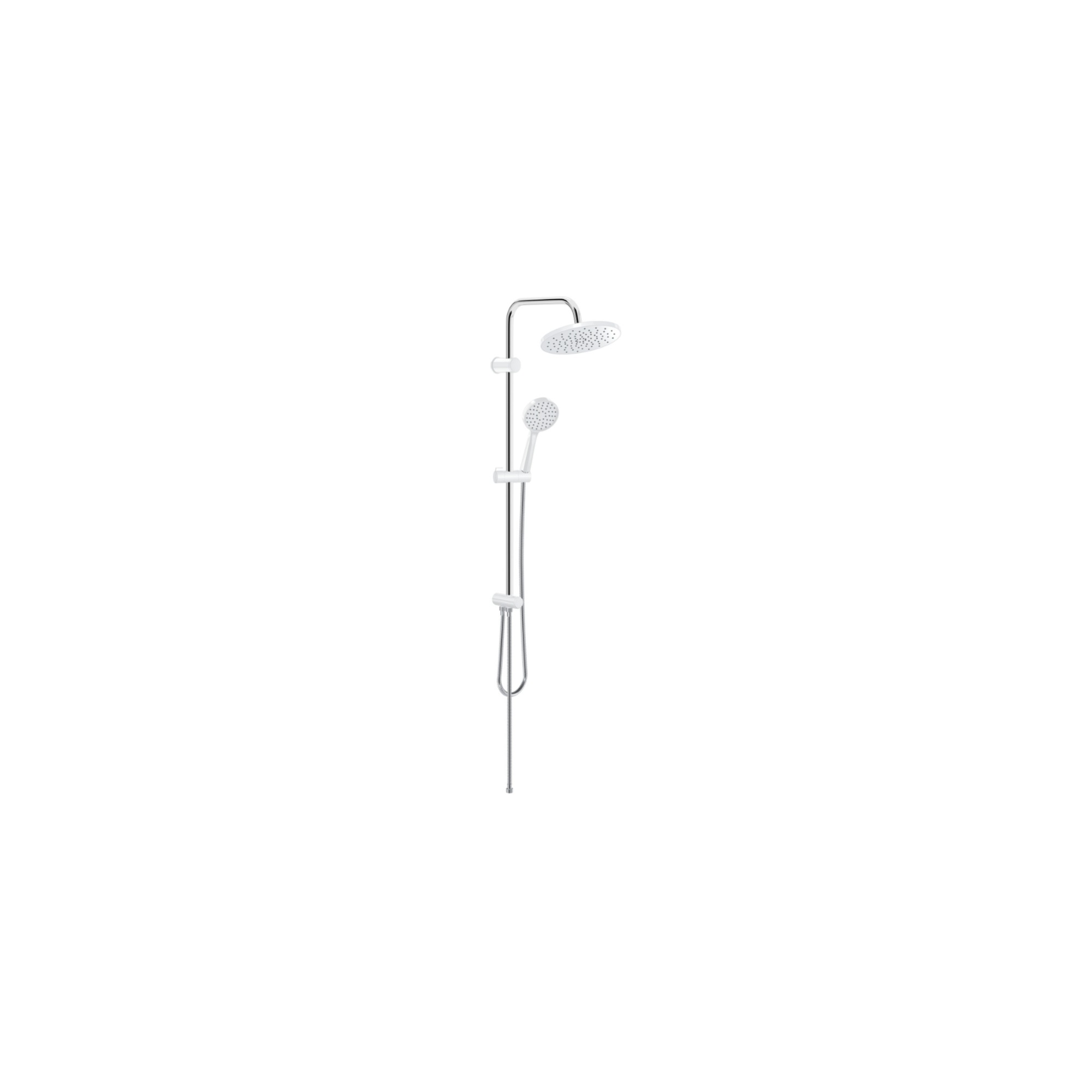 Duschsystem Grando White – Runde Regendusche mit Handbrause in Weiß